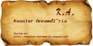 Kessler Annamária névjegykártya