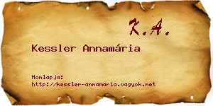 Kessler Annamária névjegykártya